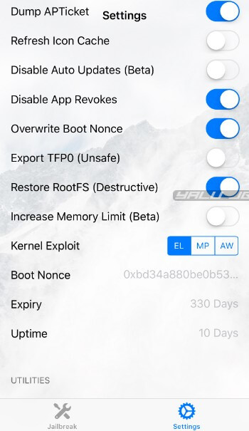 Download and use RootFS Restore on iOS 11.0-11.4 Beta 3: