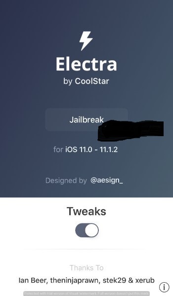 Download Electra Jailbreak Toolkit for iOS 11-11.1.2: