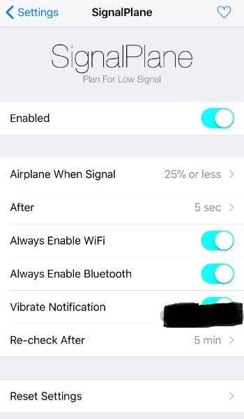 Download and Install SignalPlane to Turn Airplane Mode when signal strength is low: