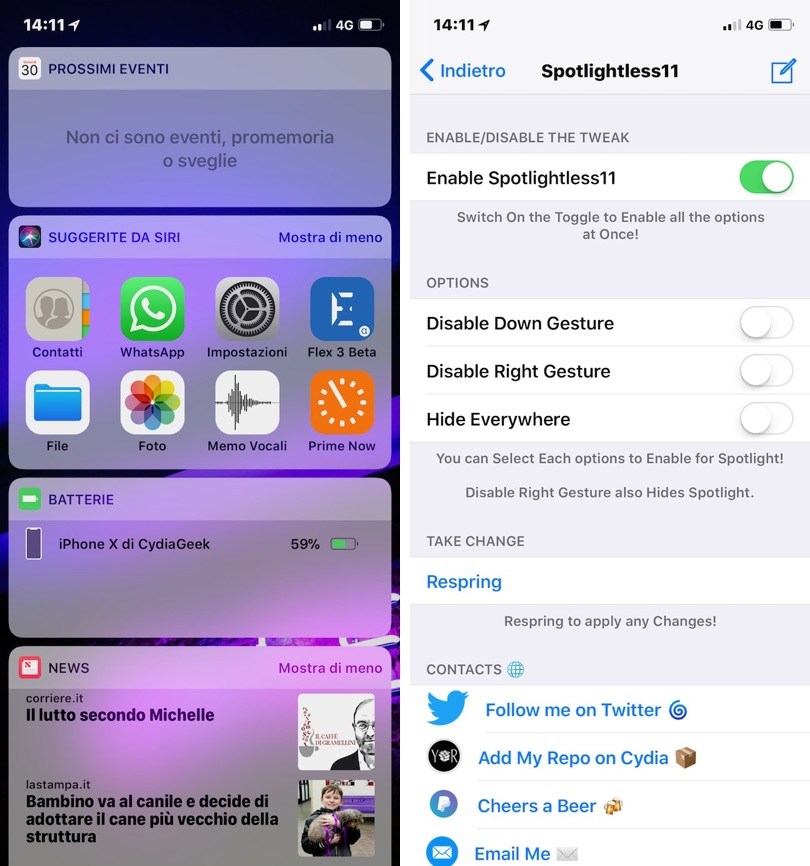 Download and Install DarkNotes, MessageBubbles, unknownWA Cydia Tweaks: