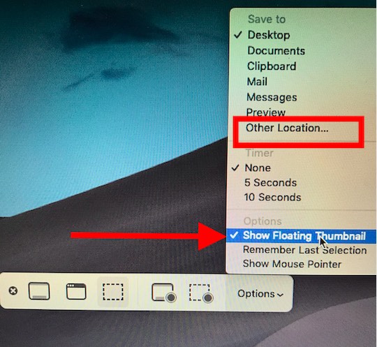 Disable the Floating Screenshots Preview in macOS Mojave in 2019: