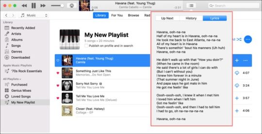 view song lyrics in Apple Music on iOS, Mac and Apple TV: 